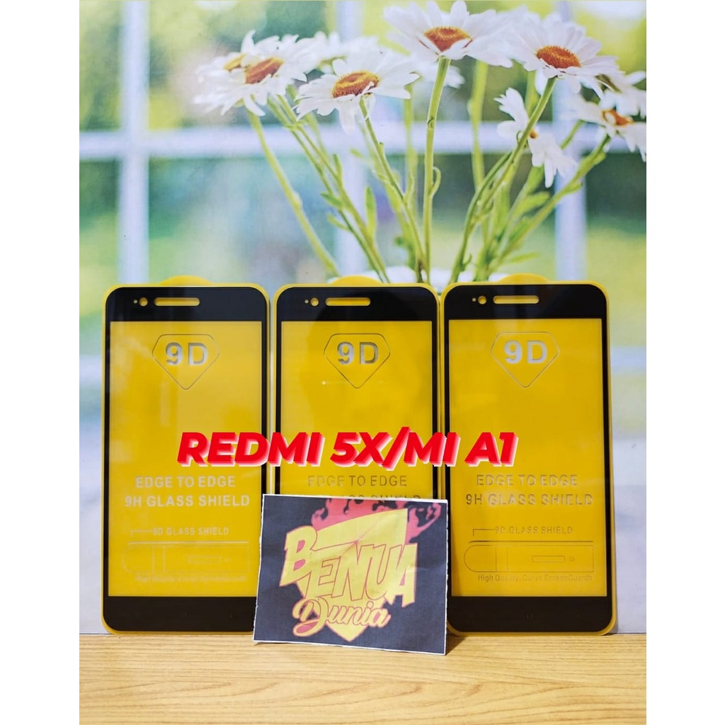 ANTI GORES KACA XIAOMI REDMI 5X/MI A1- TEMPERED GLASS FULL LEM 9D TEMPER GLASS - BD