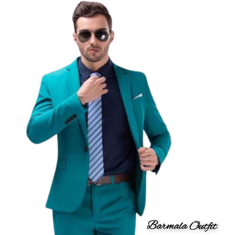 Jas-Blazer Pria Slim fit Hijau Tosca Blazer Formal Pria