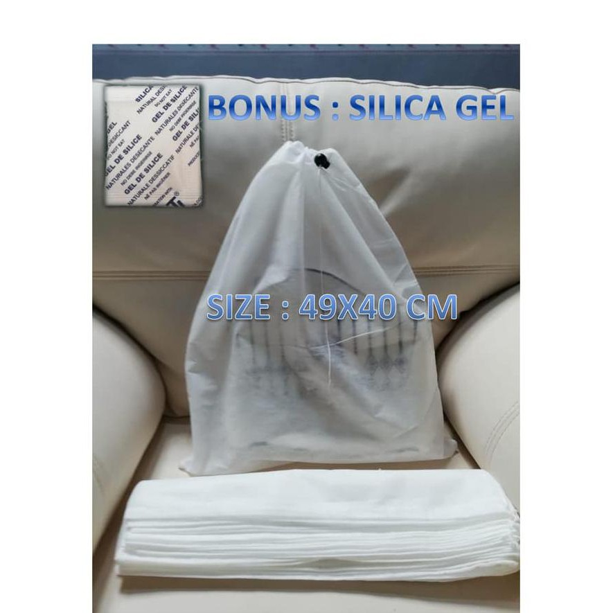 SARUNG TAS COVER TAS DUST BAG BONUS SILICA GEL TERMURAH
