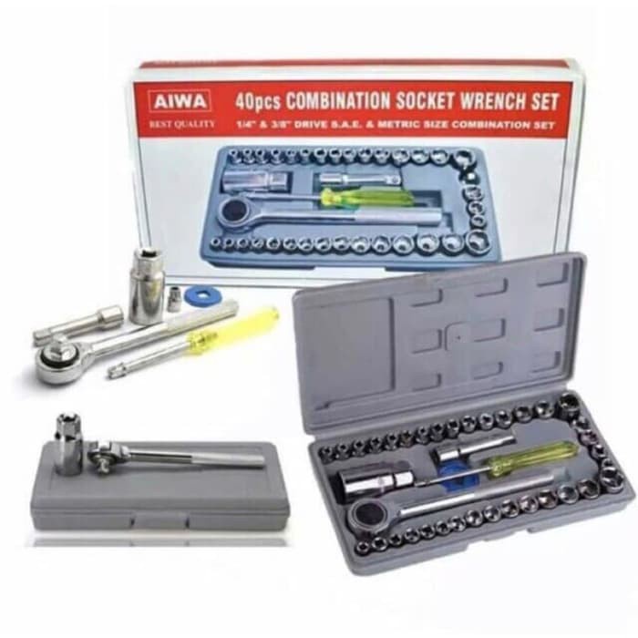 SM- KUNCI SOCK AIWA WRENCH SET 40 IN 1 KUNCI SOK SHOCK PAS