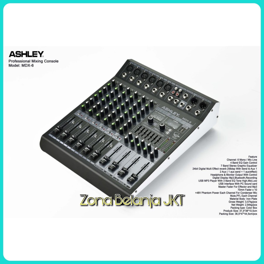 Mixer Audio Ashley MDX 6 MDX6 ( 6 Channel ) Original