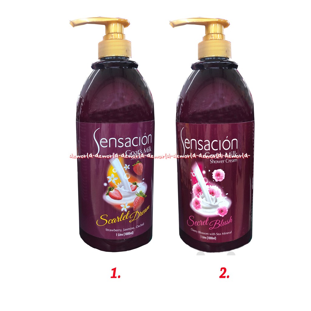 Sensacion Goats Milk Shower Cream Scarlet Dream 1L Sabun Mandi