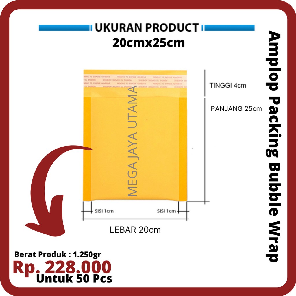 

Amplop Coklat Bubble Packing Craft Samson 20x25 cm