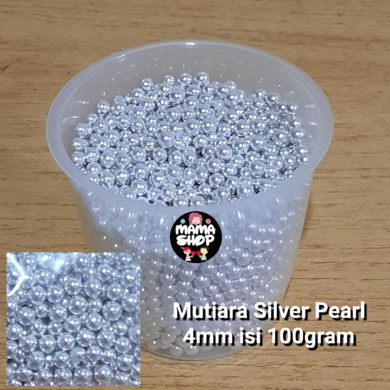 Sprinkle Mutiara Silver Merah Ungu Putih Pearl 100 gram Spikel Trimit Gula Permen Hiasan Kue