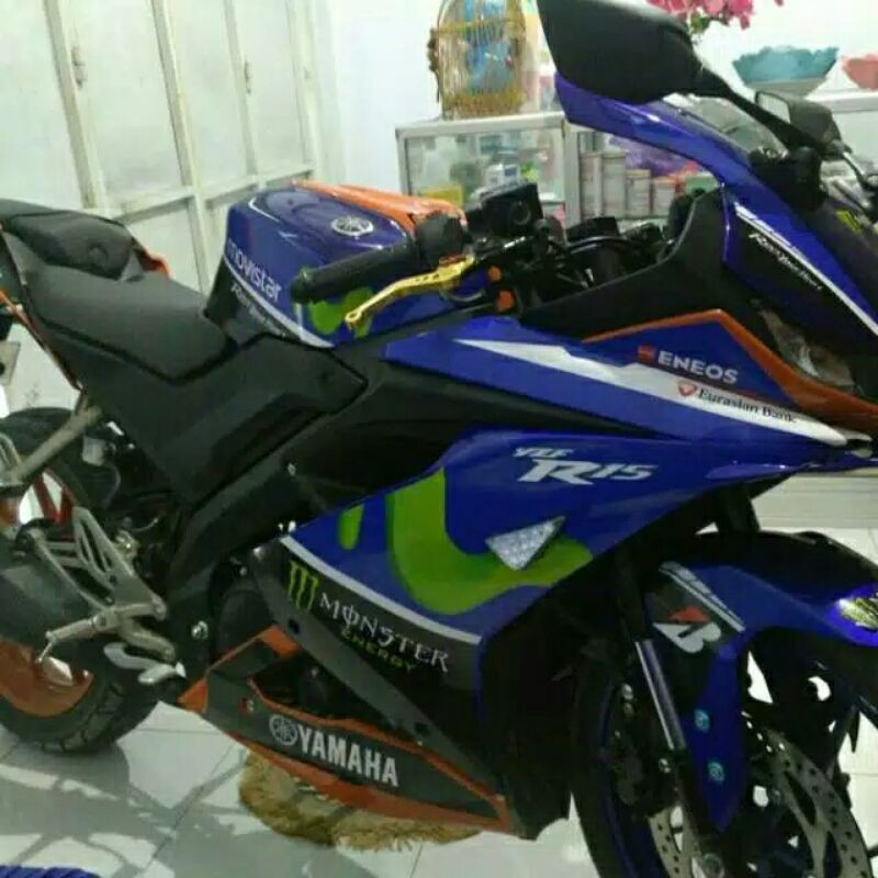 (BISA COD) Striping Decal R15 V3 Monster Sticker Variasi Movistar R15 V3 Lis Sticker R15V3 Movistar