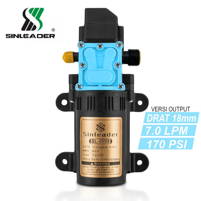 Pompa Air DC 12 V 170 Psi 7LPM Otomatis Sinleader Single Pump - MTR4999