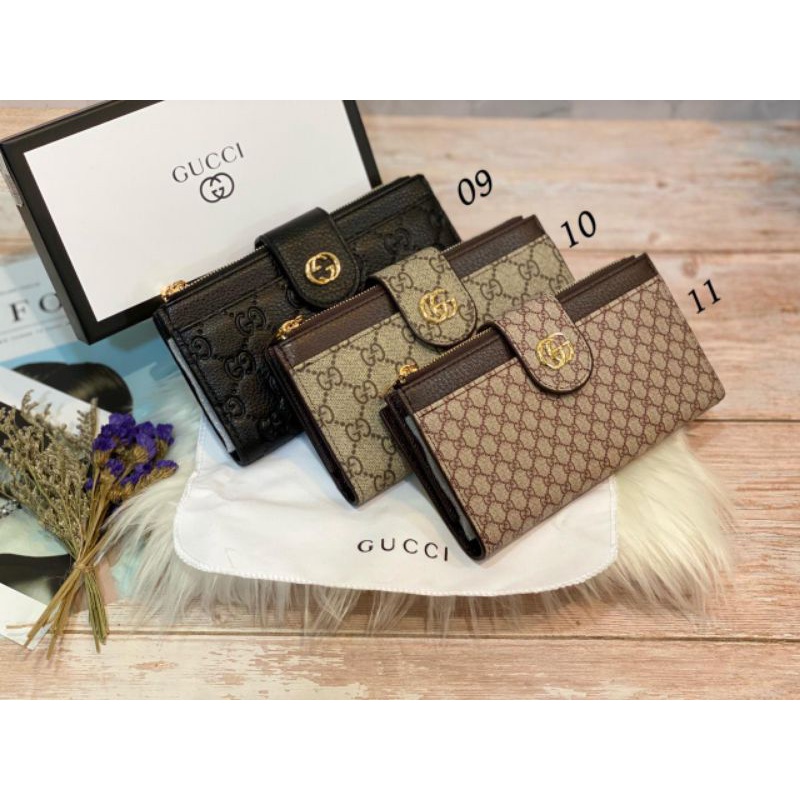 Dompet Panjang Lipat Kancing Resleting 2 Wanita Free Box