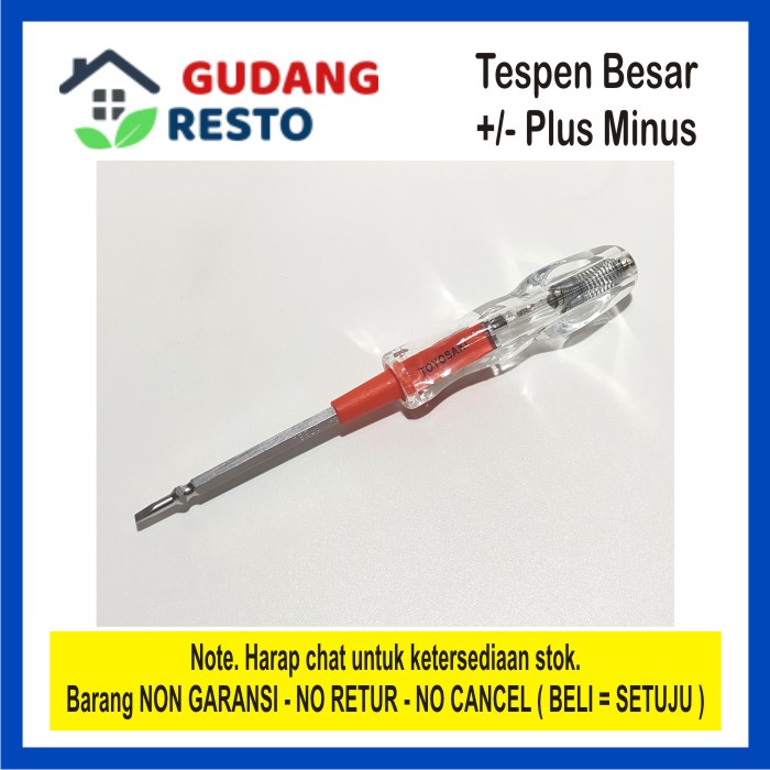 OBENG TESPEN BESAR PLUS MINUS BOLAK BALIK TEST PEN CEK ARUS LISTRIK