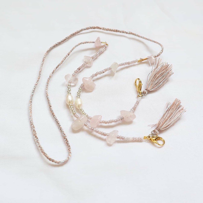 rose quartz strap (strap masker / strap kacamata/connector)