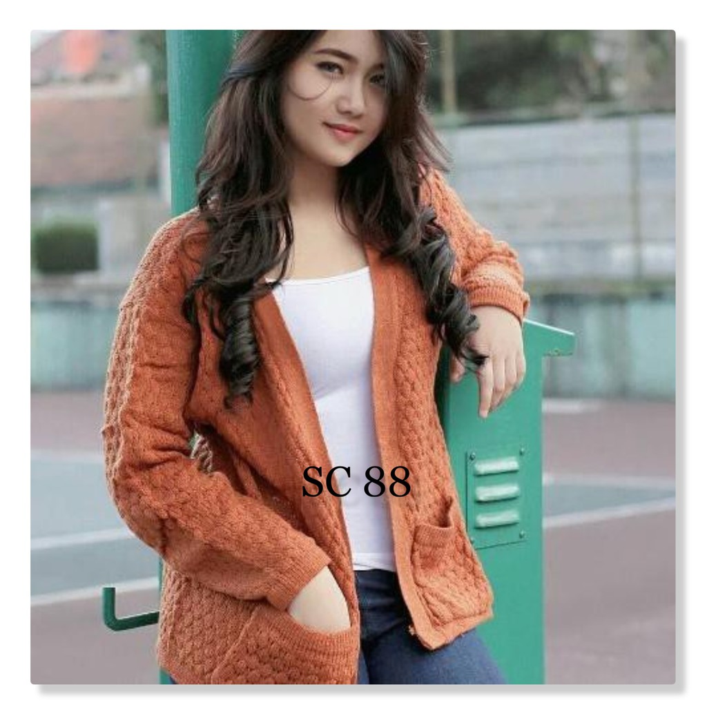 cardigan popcorn shopee