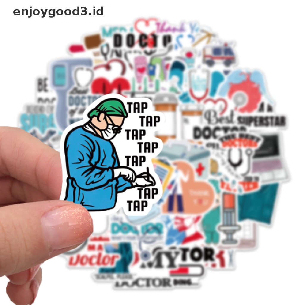 100pcs Stiker Vinyl Desain Dokter Perawat Untuk Dekorasi Koper / Laptop / Scrapbook