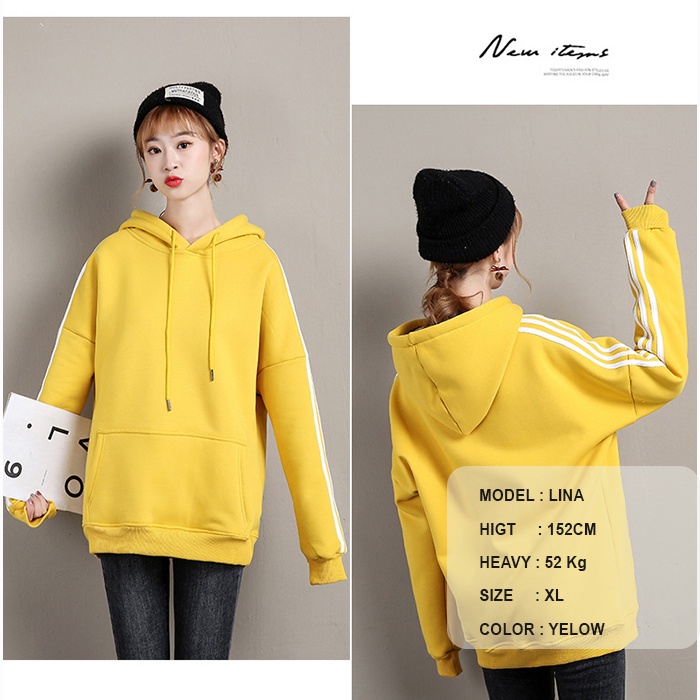 Jaket wanita Korean hoodie sweater yelow jaket polos big size M L XL XXL XXXL XXXXL XXXXXL