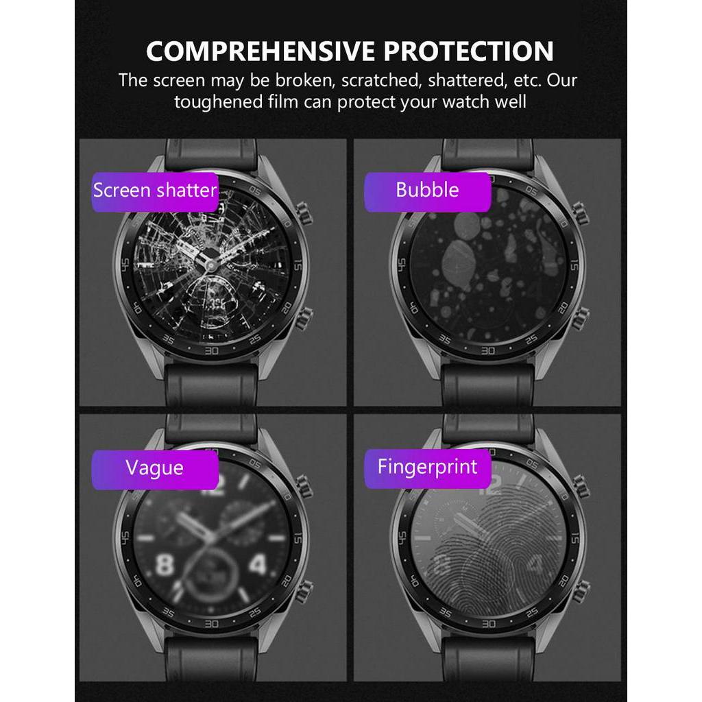 Tempered Glass Pelindung Layar Smartwatch Samsung Huawei Garmin Dw Bentuk Bulat Ukuran 26mm - 40mm