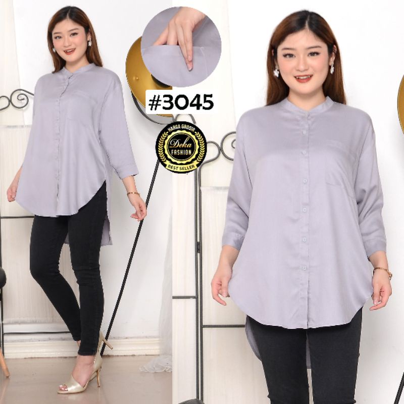 Kemeja wanita / Kemeja wanita botega katun twill 30s - 3045-Abu