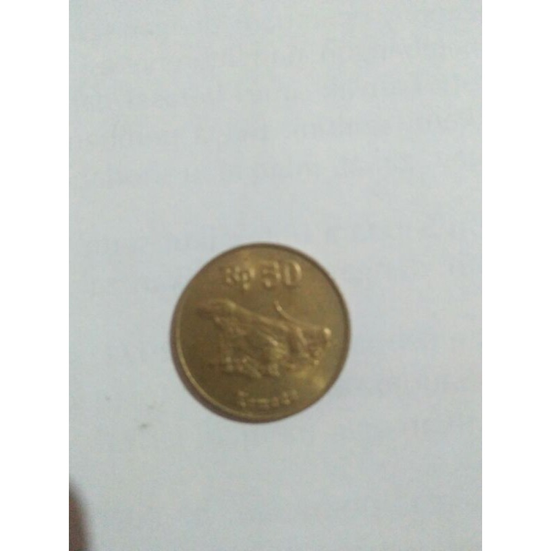 uang koin 50 rupiah gambar komodo tahun 1998