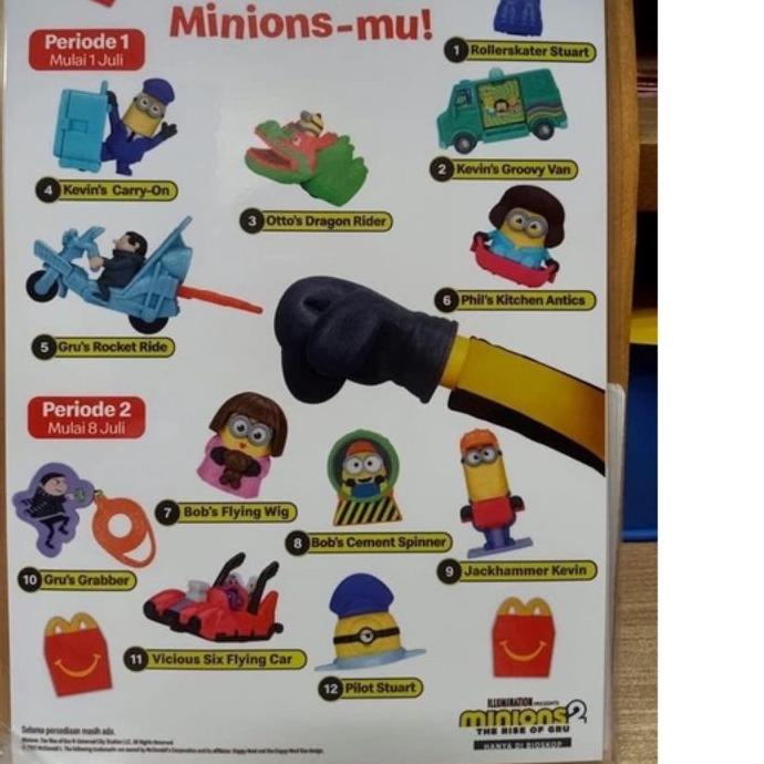 Minion 2 Happy Meal McDonald 2022 Despicable Me 3 Ori segel Minion Tray Mcdonald