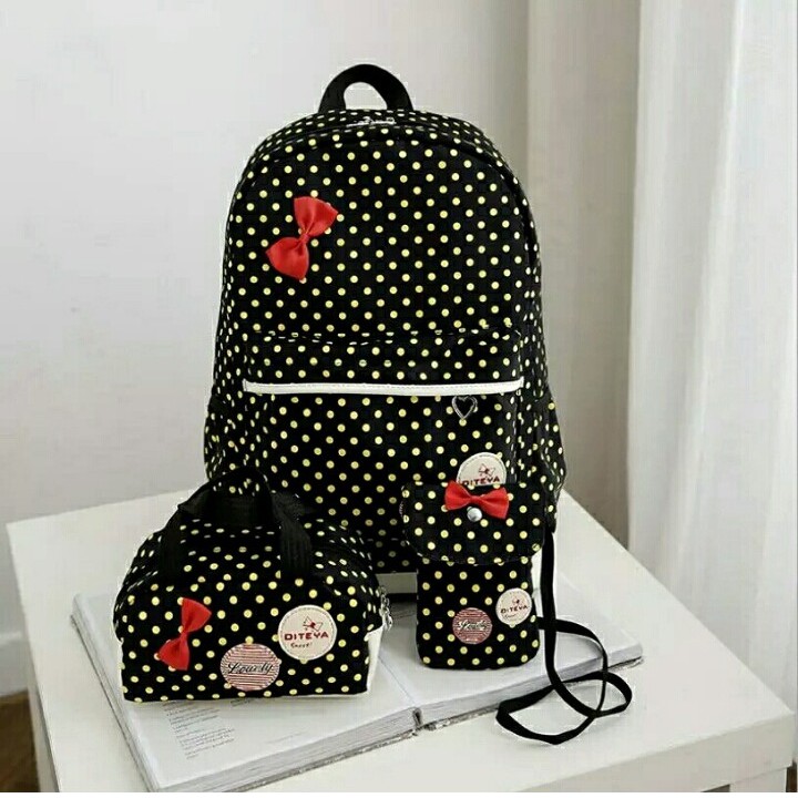 ARMELIA SHOP-TAS RANSEL ANAK PITA POLCADOT CUTE-TAS ANAK NGAJI-TAS SEKOLAH ANAK REMAJA BISA [ COD ]