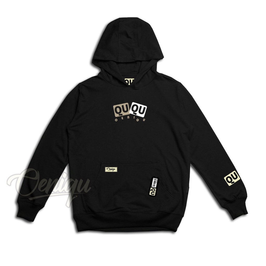 OENIQU HOODIE PRIA SIZE JUMBO L-XL-XXL-XXXL-XXXXL-XXXXXL BAHAN TEBAL QUQU-BLACK