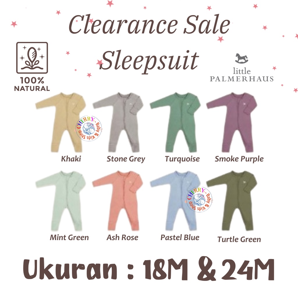 Little Palmerhaus Sleepsuit 3M - 12M Sleepwear Jumpsuit Panjang CBKS