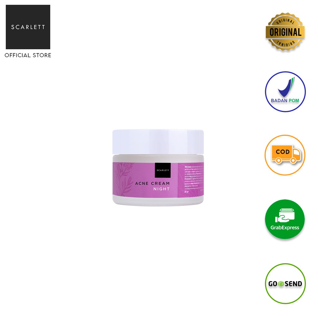 SCARLETT WHITENING  ACNE NIGHT CREAM - SF - PERAWATAN KULIT DAN WAJAH