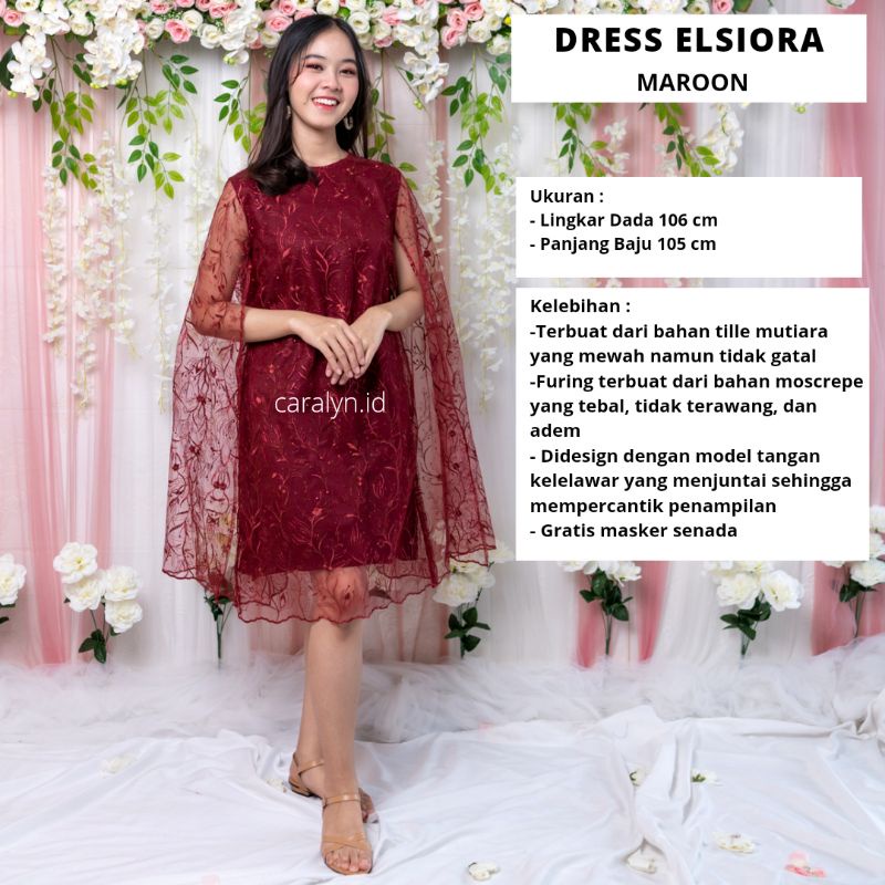 DRESS KONDANGAN WANITA DRESS BRUKAT ELSIORA