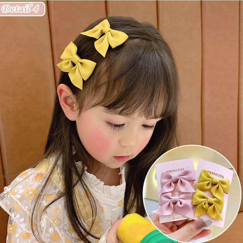 Jepit Rambut Ribbon Anak Perempuan Lucu 2Pcs Model Pita Princess Fashion Korea CBKS LC