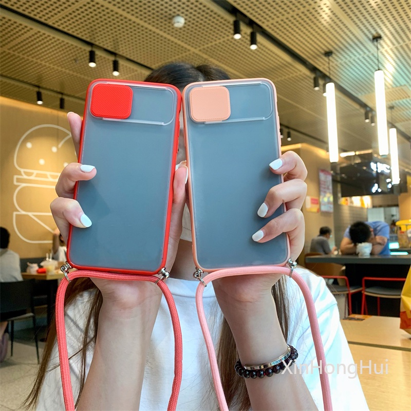 All-Inclusive Push-Pull Lens Protective Cover Dengan Lanyard Anti-drop Dan Anti-lost Ponsel Case Untuk IPhone 11 12 Pro Max Mini 7 8 SE2 Plus X Xr Xs Max