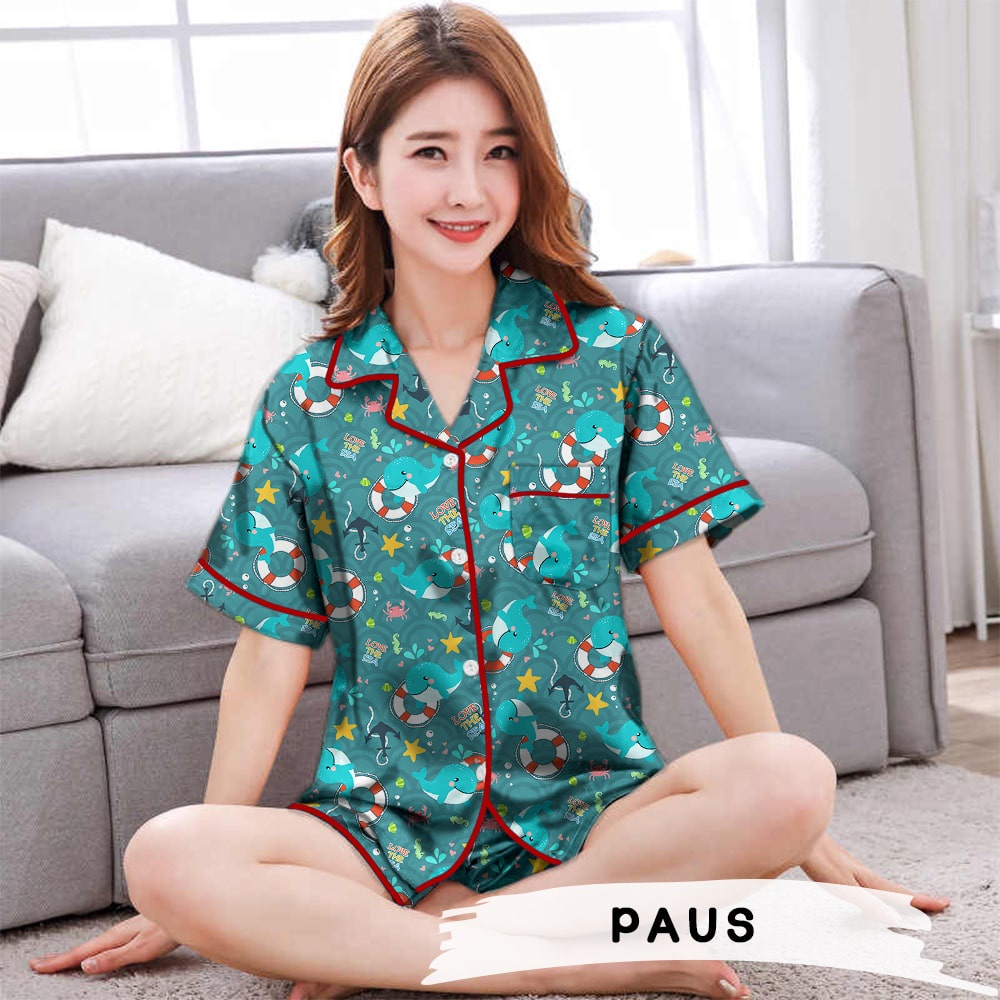 Monalisa Piyama Dewasa Wanita HP L ( All Size ) Motif Karakter-Paus