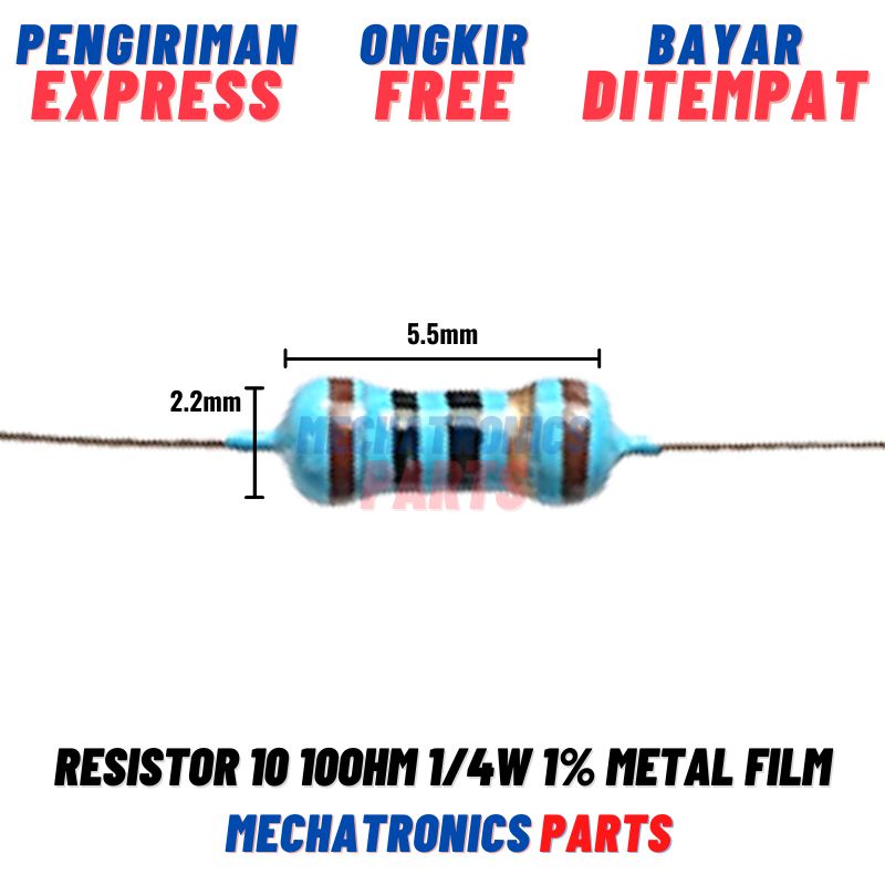 [PAS-0029] 10X RESISTOR 10 10OHM 1/4W 1% METAL FILM