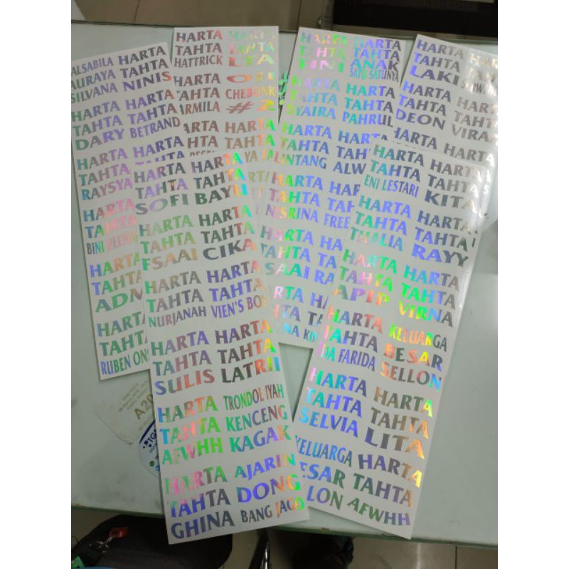 

Stiker custom harta tahta.... hologram dan lainnya