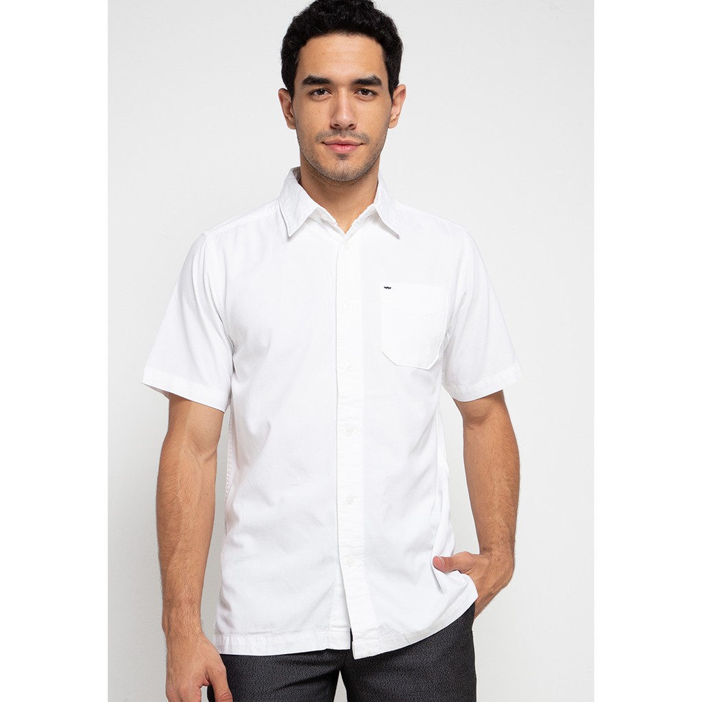 KEMEJA PUTIH PRIA LENGAN PENDEK MGEE SPECTRUM