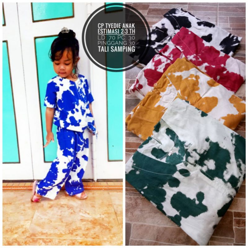 (Cod) Setelan Tie Die Anak perempuan usia 3-5 thn (random)