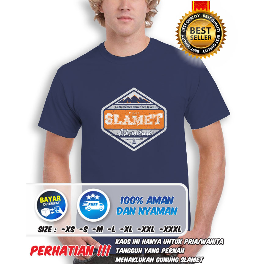 Kaos Gunung SLAMET Pendaki Pria Wanita Terbaru - MDPL - Outdoor Adventure - COD -LBSK (190714)