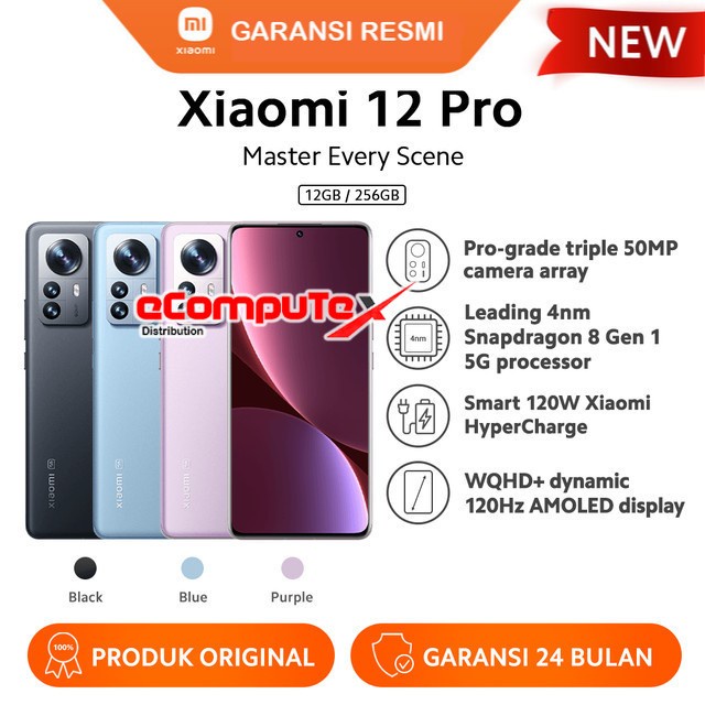 SMARTPHONE XIAOMI MI 12 PRO 12/256 GB / 12GB 256GB BLUE GARANSI RESMI