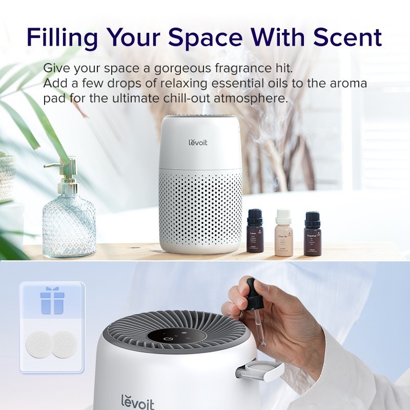 Levoit Core Mini Desktop Air Purifier with Fragrance Aroma Diffuser