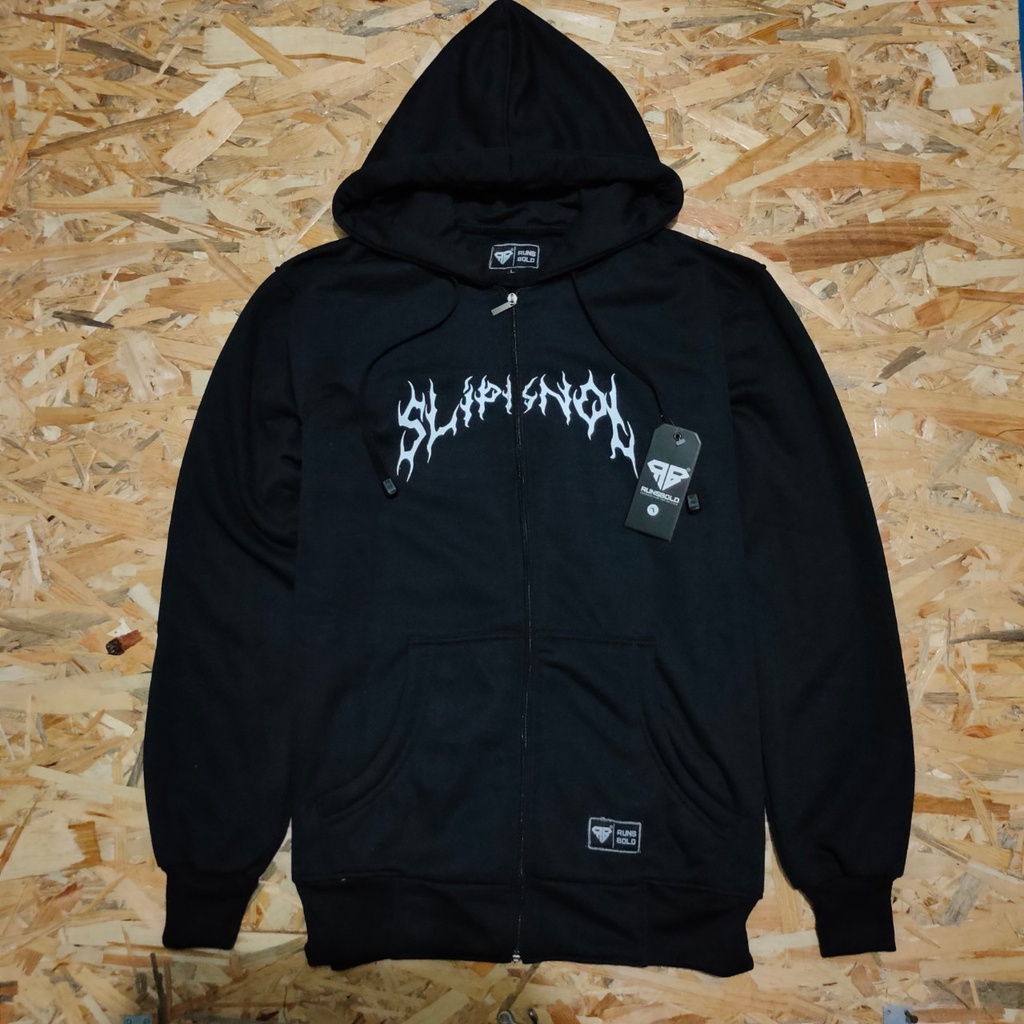 M L XL XXL Jaket zipper hoodie HARDCORE Hitam Resleting - Jeket Zipper Tengkorak Metal Pria Terbaru