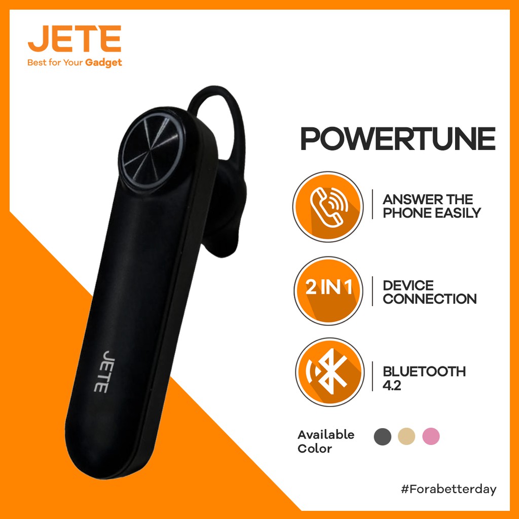 Earphone Bluetooth JETE POWERTUNE