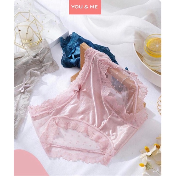 Youandme - Celana Dalam Wanita Renda Korea Bernafas CD Musim Panas