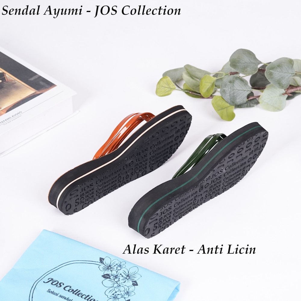 Sandal Jepit Wanita Murah - Ayumi Model Tali Double Tinggi 3 cm by JOS Collection