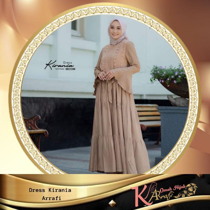 Dress Gamis Maxi Rayon Baju Muslim Terbaru Kirania Dress Arrafi Rabbani Wearing Klamby