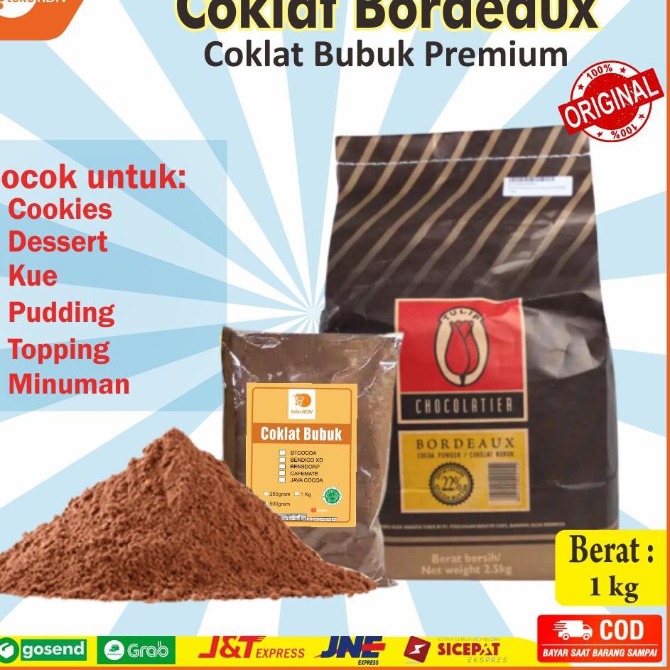 【TGP】 Coklat Bubuk Tulip Bordeaux 1kg - Original Bordeaux Deutch Cocoa Powder (REPACK)