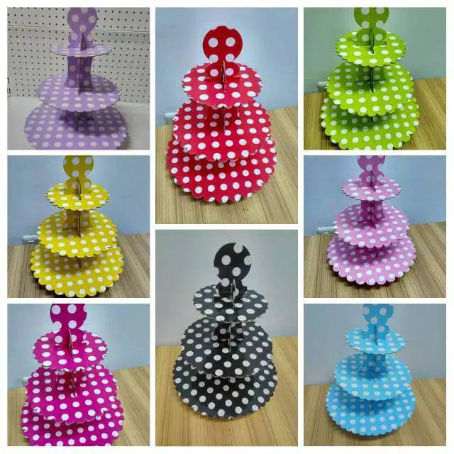 Stand Cupcake Polkadot/cupcakes Tier / Cupcake Susun /Cupcake Stand/ Desset Table Cupcake - Blue Dot