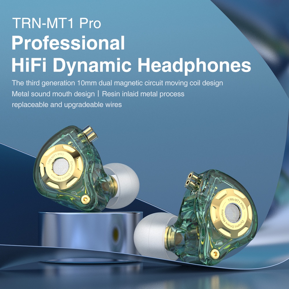 TRN MT1 PRO HiFI 1DD Dynamic Drive IEM Earphone Bass Sport WITH MIC