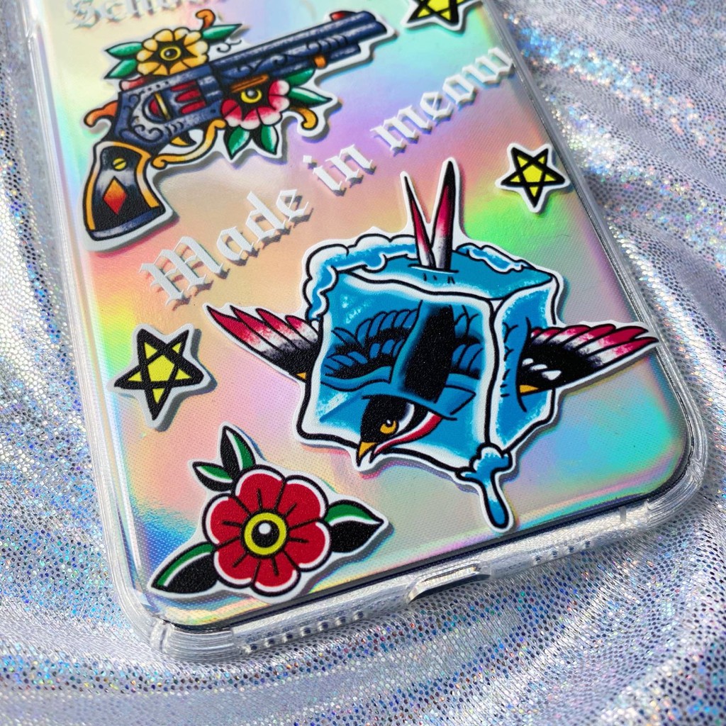 Glitter Hologram Sticker iPhone Paper Stiker Rainbow Tempelan Belakang Skin Protector