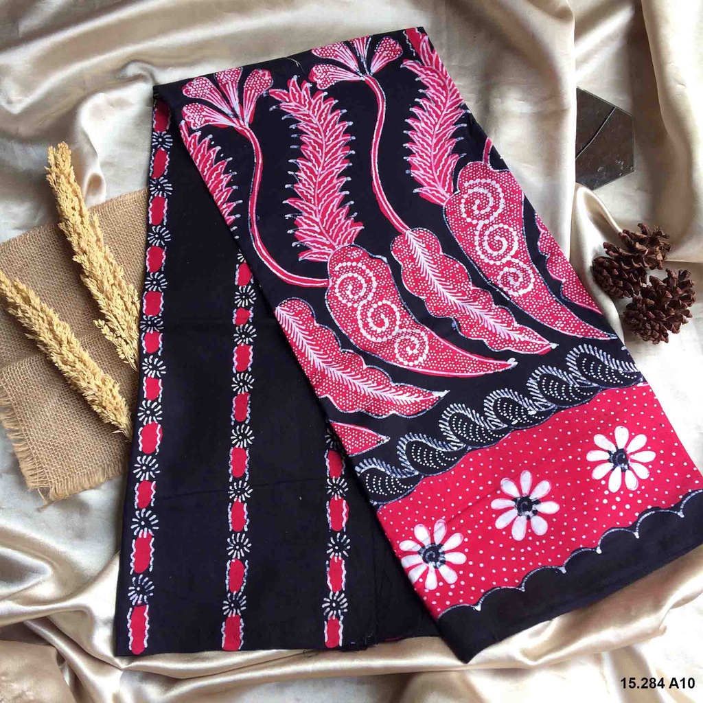 Batik Tulis Asli Madura -Kontemporer -Garis Titik -Warna Hitam Merah Kepinkan -Terbaru Juli 2022 -Ba