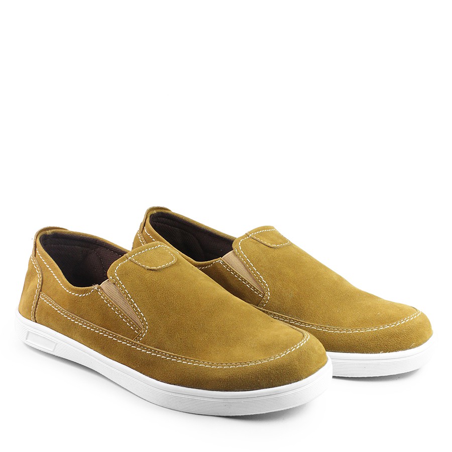 MS SHOP - CUCI GUDANG - Sepatu Slop Pria Walkers Ruki Suede TAN Kasual Slipon Santai Pesta Laki Cowo