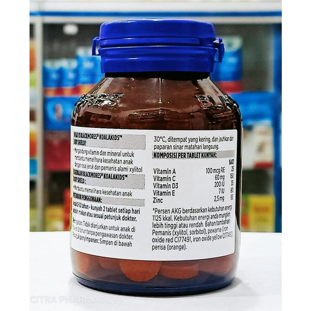 Blackmores 𝐊𝐨𝐚𝐥𝐚 𝐊𝐢𝐝𝐬 𝐁𝐨𝐝𝐲 𝐒𝐡𝐢𝐞𝐥𝐝 isi 60 Kapsul - Vitamin Kesehatan Anak