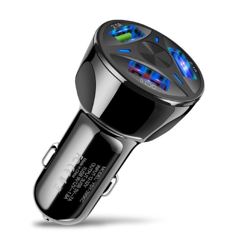 Car Charger Fast Charger 3 Port USB AN-66 QC 3.0 7A MICRO, TYPE C, LIGHTNING Output Saver Led PROMO SEN-AB