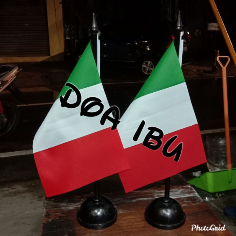 

best seller tiang kayu meja+bendera ITALIA ready stock