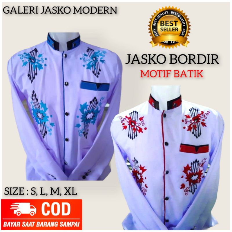 Jasko Putih Bordir | Jasko Bordir |  Baju Koko dewasa | Jas koko Pria dewasa | Jasko Bordir  Putih